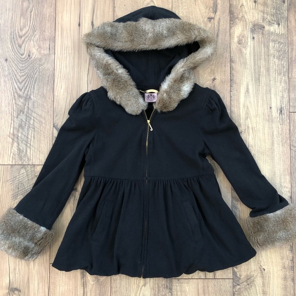 Juicy Couture Tops - Juicy Couture Faux Fur zip up jacket hoodie
